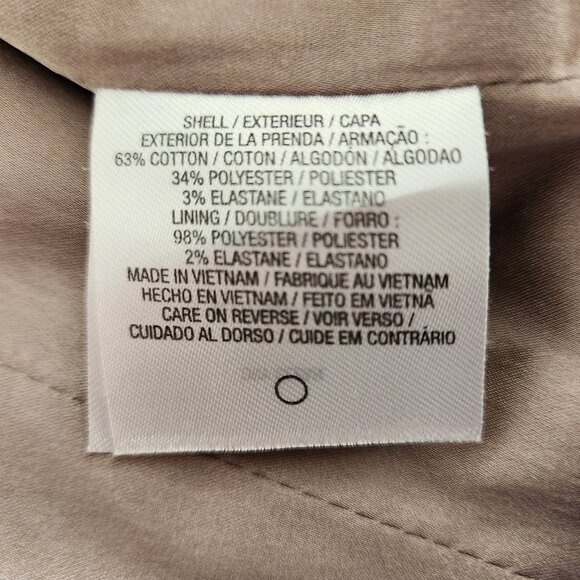 Tahari Lined Zip Front Jacket Pleated Shoulder/Front Accent Misses Size 2 Beige - Picture 9 of 9